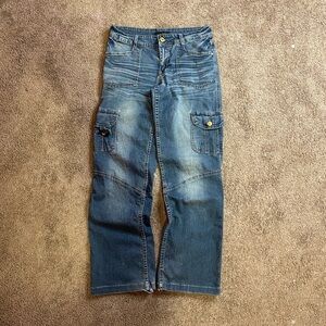 Dark blue SouthPole cargo, distressed style jeans